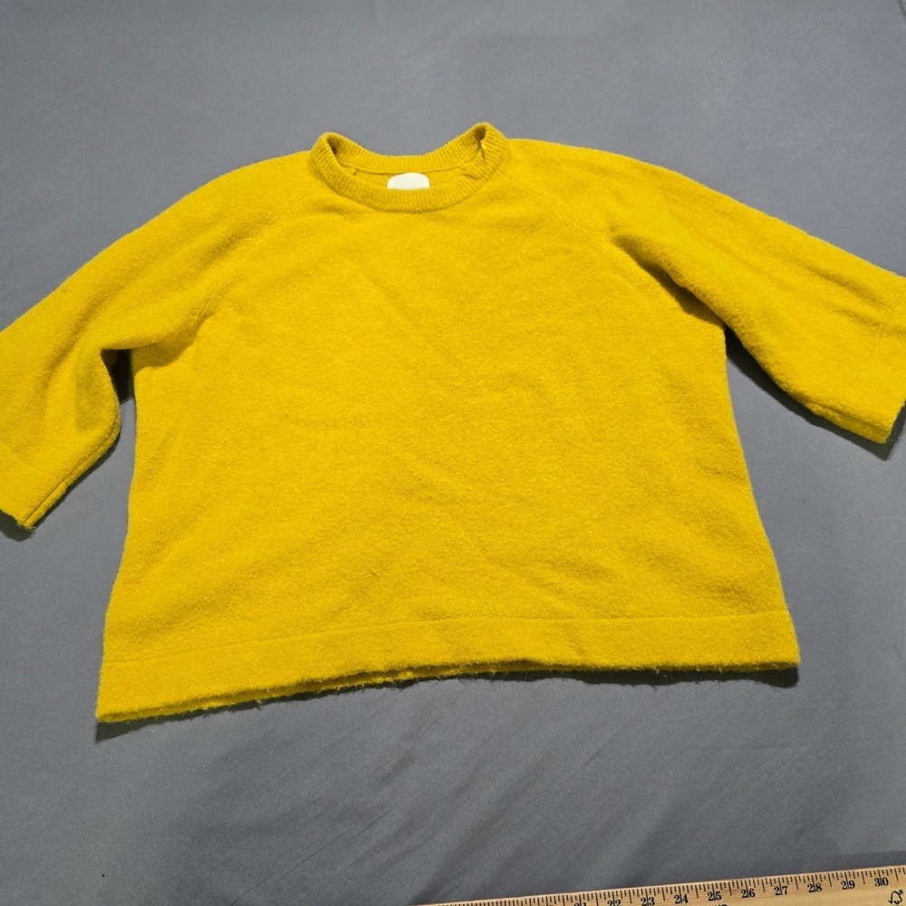 Part Two TiennaPW PU Sweater Womens Large Yellow Wool Mohair Blend Crew Neck